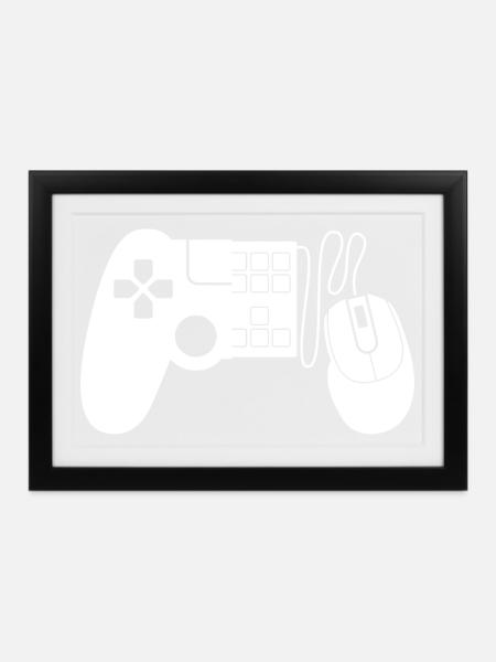 Gaming Controller - Gerahmtes Poster (37 × 27 cm) - Schwarz