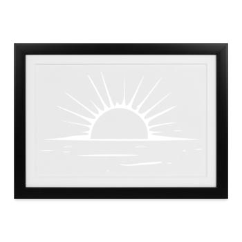 Sonnenuntergang Meer Sonne Urlaub Geschenk - Gerahmtes Poster (37 × 27 cm) - Schwarz - Vorne