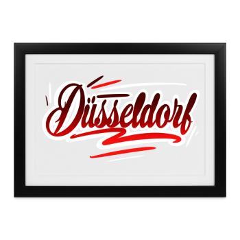 Düsseldorf - Gerahmtes Poster (37 × 27 cm) - Schwarz - Vorne