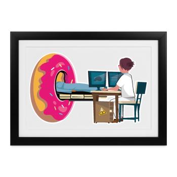 Radiologie Manipulatorin Scanner Donut Radiologie - Gerahmtes Poster (37 × 27 cm) - Schwarz - Vorne
