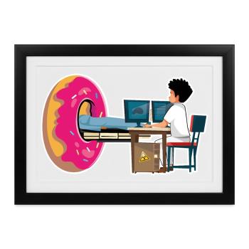 Geschenk Manip Radio Scanner Irm Donut Radiologie - Gerahmtes Poster (37 × 27 cm) - Schwarz - Vorne