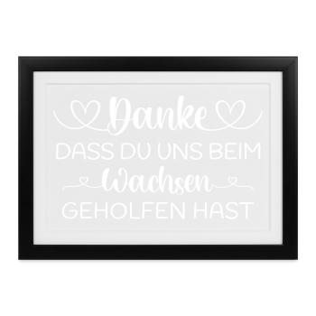 Danke dass du uns beim Wachsen geholfen hast Kita - Gerahmtes Poster (37 × 27 cm) - Schwarz - Vorne