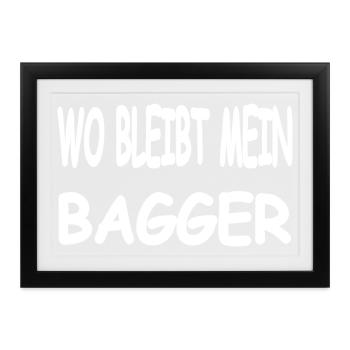 Bagger - Gerahmtes Poster (37 × 27 cm) - Schwarz - Vorne