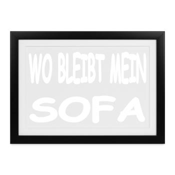 Sofa - Gerahmtes Poster (37 × 27 cm) - Schwarz - Vorne