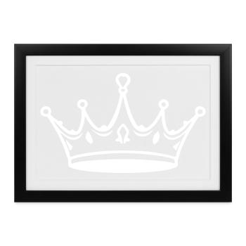 Krone Outline - Gerahmtes Poster (37 × 27 cm) - Schwarz - Vorne