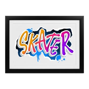 Skater - Gerahmtes Poster (37 × 27 cm) - Schwarz - Vorne