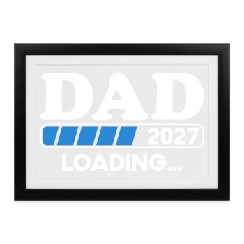 Dad Loading 2027 Schwangerschaft - Gerahmtes Poster (37 × 27 cm) - Schwarz - Vorne
