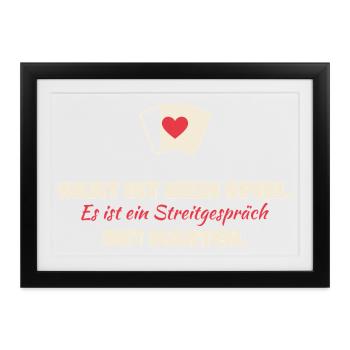 Skat Ist Kein Spiel: Streitgespräch Karten - Gerahmtes Poster (37 × 27 cm) - Schwarz - Vorne