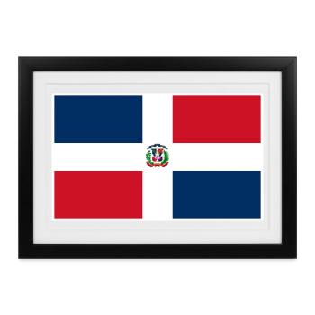 Dominican Republic Flag Classic Frame - Gerahmtes Poster (37 × 27 cm) - Schwarz - Vorne