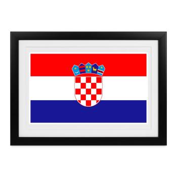 Croatia Flag Classic Frame - Gerahmtes Poster (37 × 27 cm) - Schwarz - Vorne