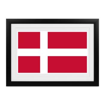Denmark Flag Classic Frame - Gerahmtes Poster (37 × 27 cm) - Schwarz - Vorne