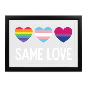 Pride Month LGBTQ - Gleiche Liebe - Gerahmtes Poster (37 × 27 cm) - Schwarz - Vorne