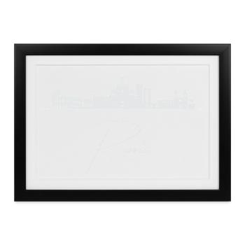 Rom Skyline, Rom Italien - Gerahmtes Poster (37 × 27 cm) - Schwarz - Vorne