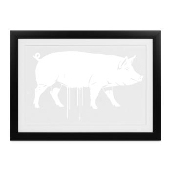 Schwein Graffiti Streetwear Vektor - Gerahmtes Poster (37 × 27 cm) - Schwarz - Vorne