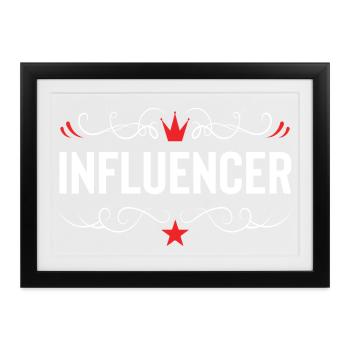 Influencer Beruf - Gerahmtes Poster (37 × 27 cm) - Schwarz - Vorne