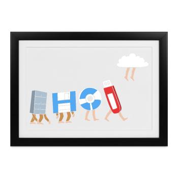Tech Support - Gerahmtes Poster (37 × 27 cm) - Schwarz - Vorne