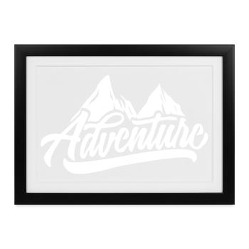 Bergabenteuer Script: Gipfelmotiv - Gerahmtes Poster (37 × 27 cm) - Schwarz - Vorne
