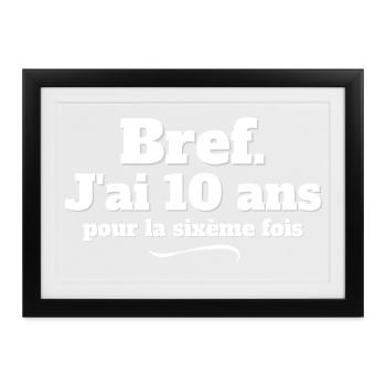 anniversaire 60 ans, 60 ANS, j'ai 60 ans - Affiche encadrée (37 × 27 cm) - noir - Devant