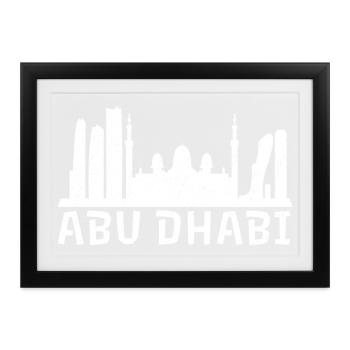 Abu Dhabi Skyline Vibes - Gerahmtes Poster (37 × 27 cm) - Schwarz - Vorne