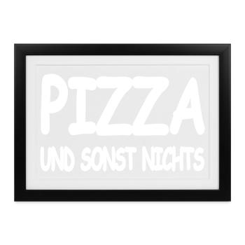 Pizza - Gerahmtes Poster (37 × 27 cm) - Schwarz - Vorne