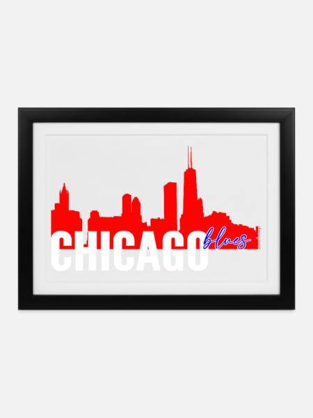 Chicago Blues - Gerahmtes Poster (37 × 27 cm) - Schwarz