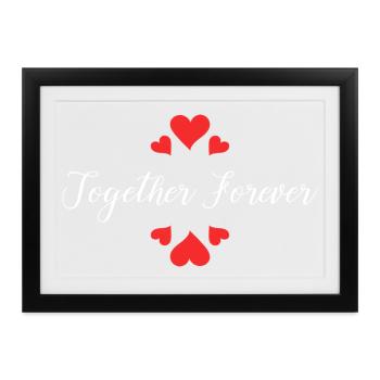 Für immer zusammen, Vereinigung, Liebe, ewiges Paar, - Gerahmtes Poster (37 × 27 cm) - Schwarz - Vorne