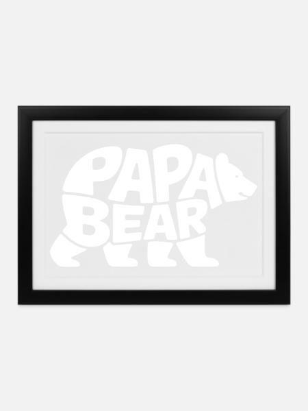 Papa Bear - Gerahmtes Poster (37 × 27 cm) - Schwarz