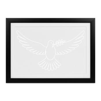 Taube Frieden - Gerahmtes Poster (37 × 27 cm) - Schwarz - Vorne