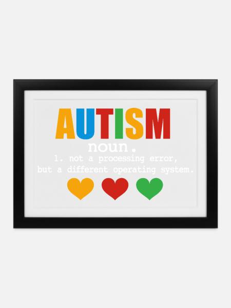 Autism Definition - Gerahmtes Poster (37 × 27 cm) - Schwarz