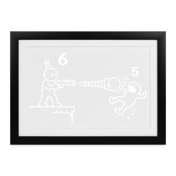 6th Birthday Party 6 Birthday Boy Gift - Gerahmtes Poster (37 × 27 cm) - Schwarz - Vorne