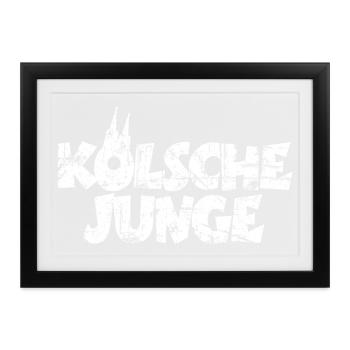Kölsche Junge (Vintage/Weiß) Jungs aus Köln - Gerahmtes Poster (37 × 27 cm) - Schwarz - Vorne