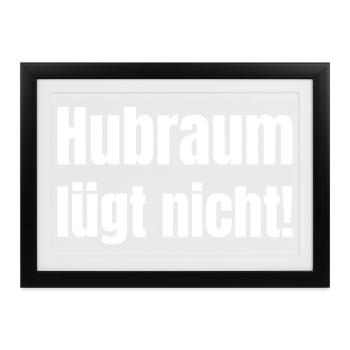 Hubraum lügt nicht - Gerahmtes Poster (37 × 27 cm) - Schwarz - Vorne