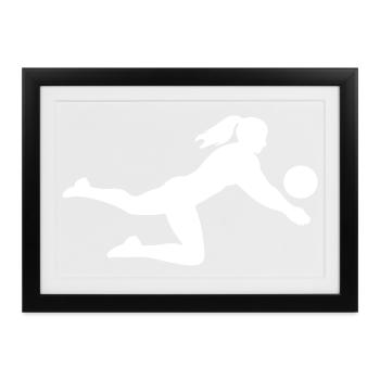 Volleyballerin Silhouette - Gerahmtes Poster (37 × 27 cm) - Schwarz - Vorne