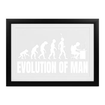 Programmierer Computerfreak Evolution Retro - Gerahmtes Poster (37 × 27 cm) - Schwarz - Vorne