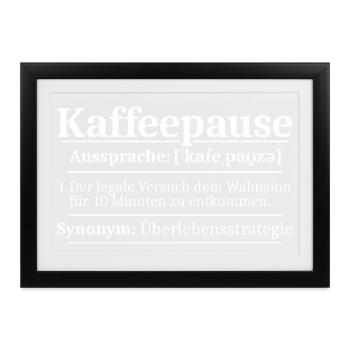 Kaffeepause Kollege Büro Kaffee Liebhaber - Gerahmtes Poster (37 × 27 cm) - Schwarz - Vorne