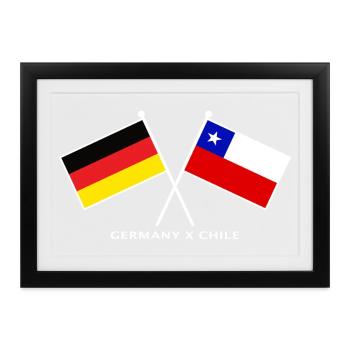Germany x Chile - Gerahmtes Poster (37 × 27 cm) - Schwarz - Vorne
