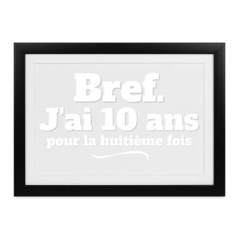 anniversaire 80 ans, j'ai 80 ans, 80 ans - Affiche encadrée (37 × 27 cm) - noir - Devant