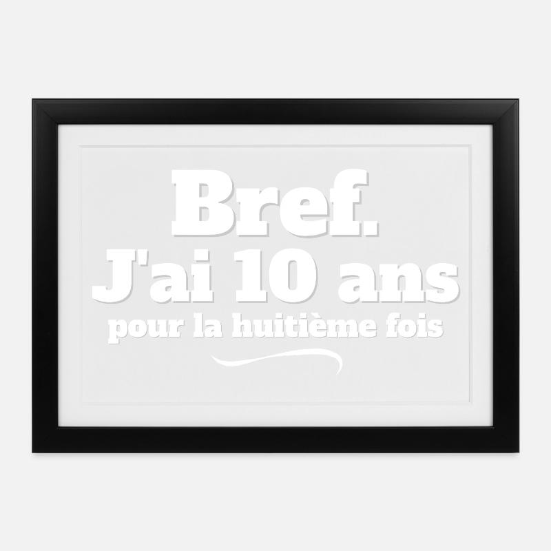 anniversaire 80 ans, j'ai 80 ans, 80 ans - Affiche encadrée (37 × 27 cm) - noir
