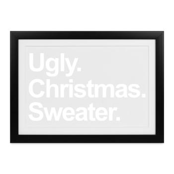 hässlicher Weihnachtspullover - Gerahmtes Poster (37 × 27 cm) - Schwarz - Vorne