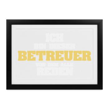Beruf Betreuer - Gerahmtes Poster (37 × 27 cm) - Schwarz - Vorne