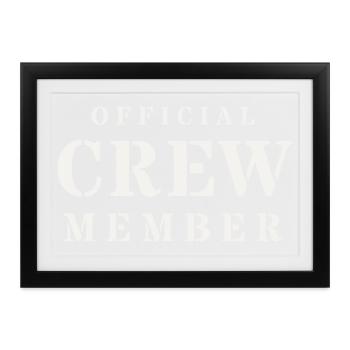 Official Crew Member Stencil Staff Event Security - Gerahmtes Poster (37 × 27 cm) - Schwarz - Vorne