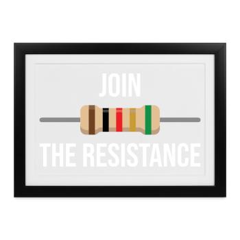 Widerstandskunst: Trete dem Widerstand bei - Gerahmtes Poster (37 × 27 cm) - Schwarz - Vorne