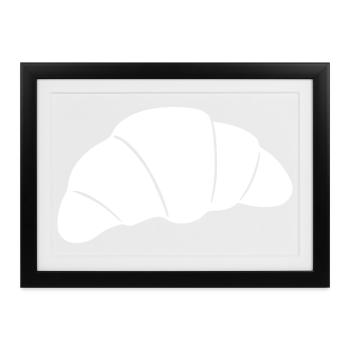 Weißes Croissant T-shirt Geschenkidee für Bäcker  - Gerahmtes Poster (37 × 27 cm) - Schwarz - Vorne