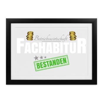 Betriebswirtschaft Fachabitur - Gerahmtes Poster (37 × 27 cm) - Schwarz - Vorne