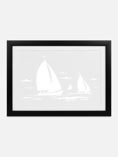 Segelboote - Gerahmtes Poster (37 × 27 cm) - Schwarz