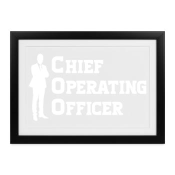 COO - Chief Operating Officer - Gerahmtes Poster (37 × 27 cm) - Schwarz - Vorne