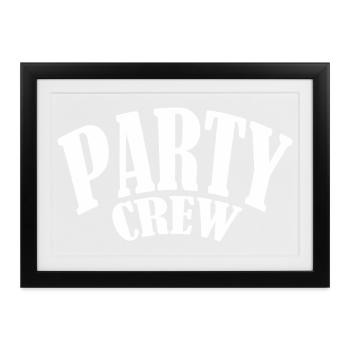 party partycrew partymonster dj deejay disco crew - Gerahmtes Poster (37 × 27 cm) - Schwarz - Vorne