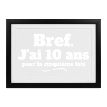 anniversaire 50 ans, 50 ans, j'ai 50 ans - Affiche encadrée (37 × 27 cm) - noir - Devant