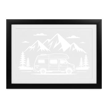 Camping - Gerahmtes Poster (37 × 27 cm) - Schwarz - Vorne