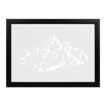 Gebirge - Gerahmtes Poster (37 × 27 cm) - Schwarz - Vorne